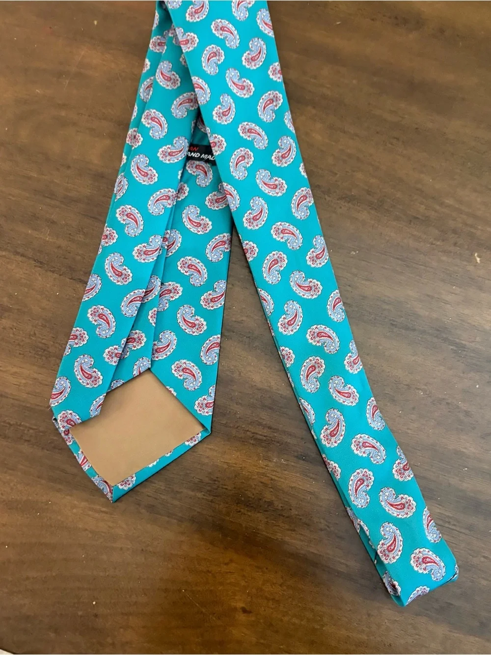 Italian Handmade Silk Men’s Neck Tie Turquoise paisley Business Classic Retro